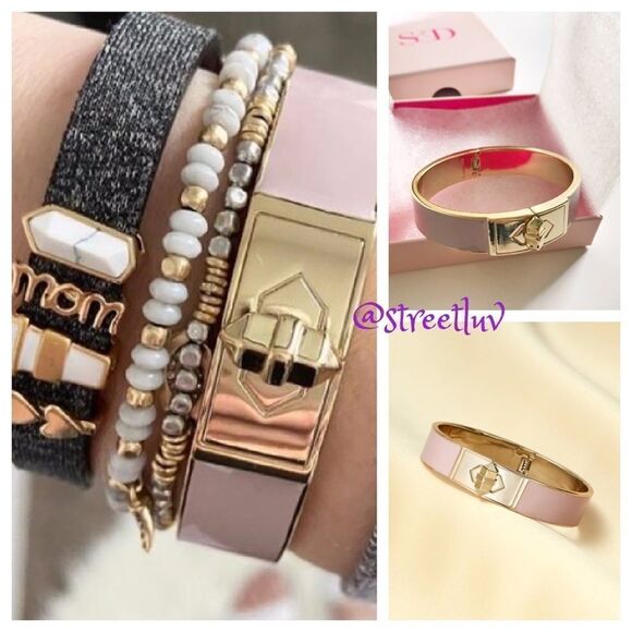 stella & dot ~ rebel bangle blush enamel bracelet - Picture 1 of 4